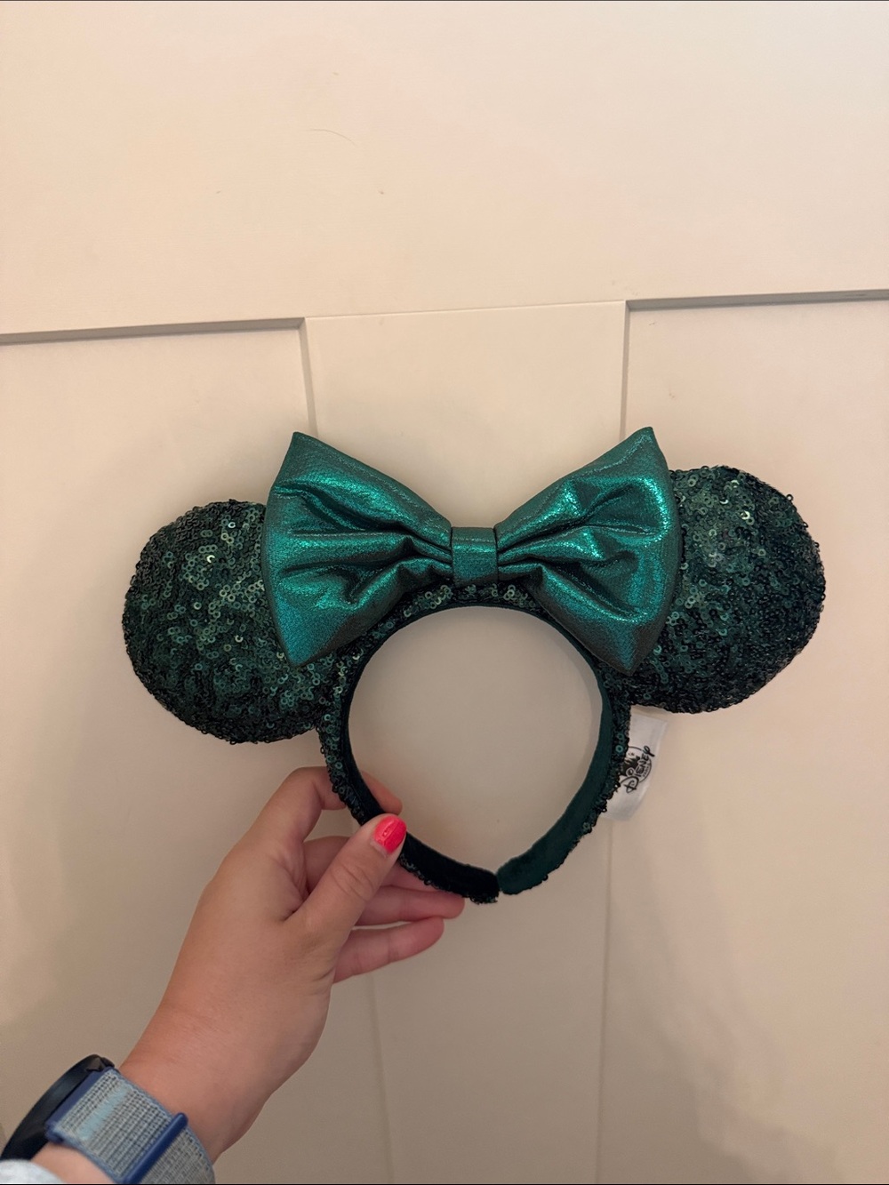 Disney Minnie Mouse Ears Emerald Green Sequins Edition Headband NWOT 1